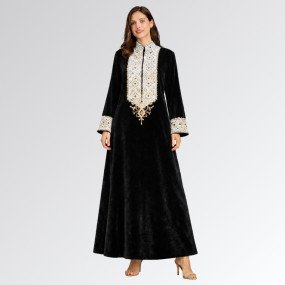 Black velvet with white lace